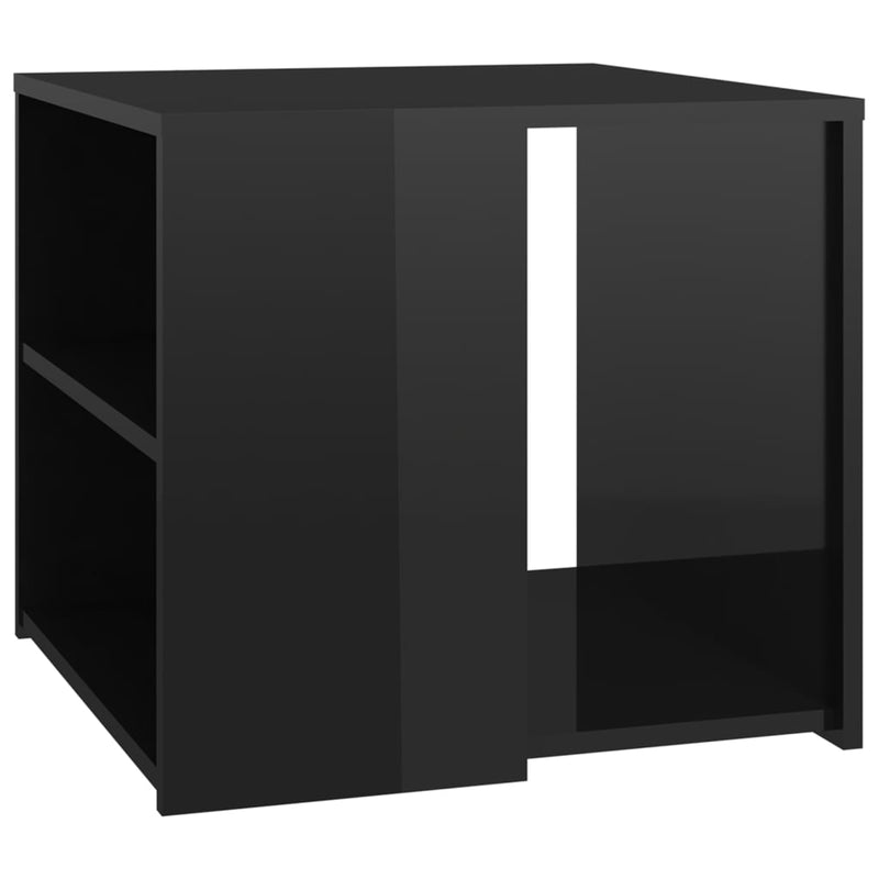 Dealsmate  Side Table High Gloss Black 50x50x45 cm Engineered Wood