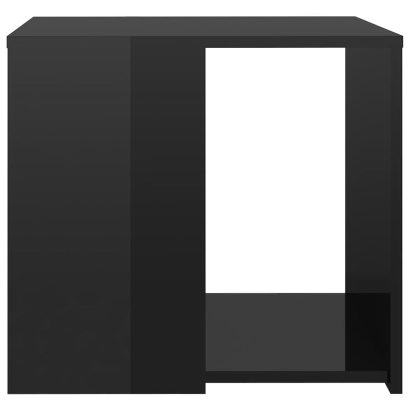 Dealsmate  Side Table High Gloss Black 50x50x45 cm Engineered Wood