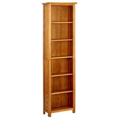 Dealsmate  6-Tier Bookcase 52x22x180 cm Solid Oak Wood