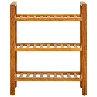 Dealsmate  Shoe Rack with 3 Shelves 50x27x60 cm Solid Oak Wood