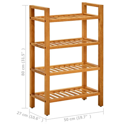 Dealsmate  Shoe Rack with 4 Shelves 50x27x80 cm Solid Oak Wood