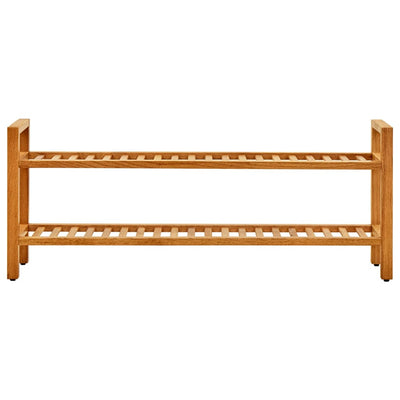 Dealsmate  Shoe Rack with 2 Shelves 100x27x40 cm Solid Oak Wood