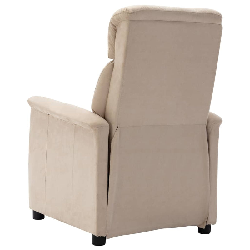 Dealsmate  Electric Recliner Cream Faux Suede Leather