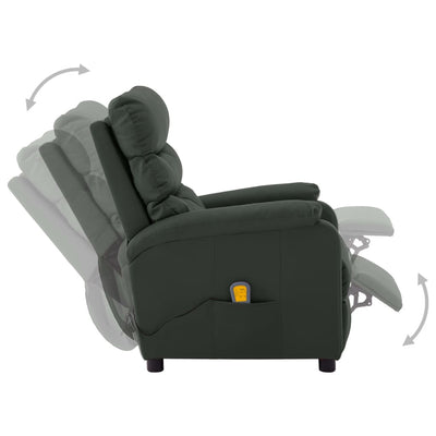Dealsmate  Electric Massage Reclining Chair Grey Faux Leather