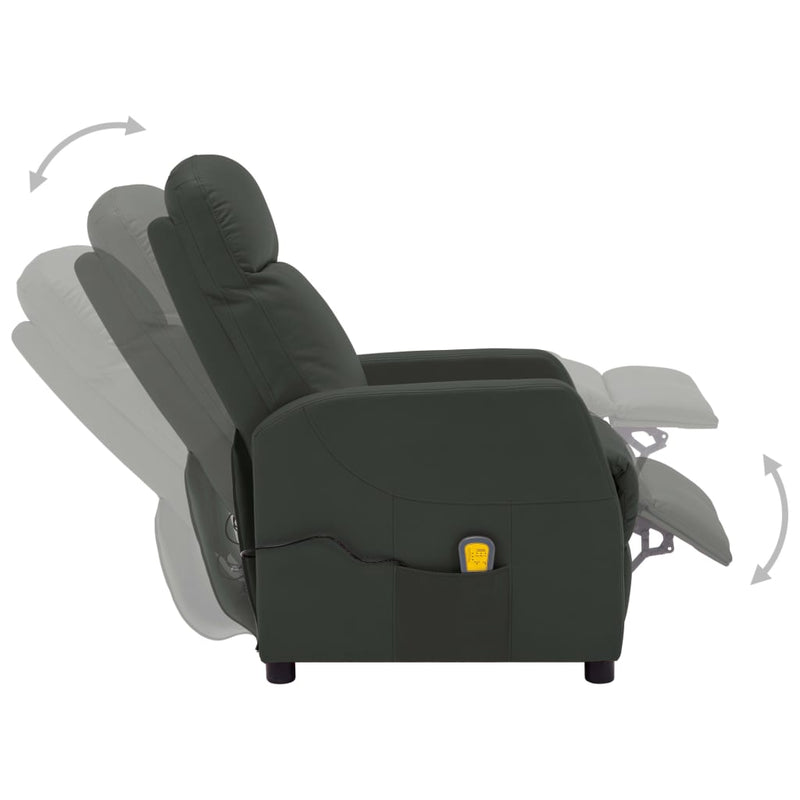 Dealsmate  Electric Massage Reclining Chair Anthracite Faux Leather