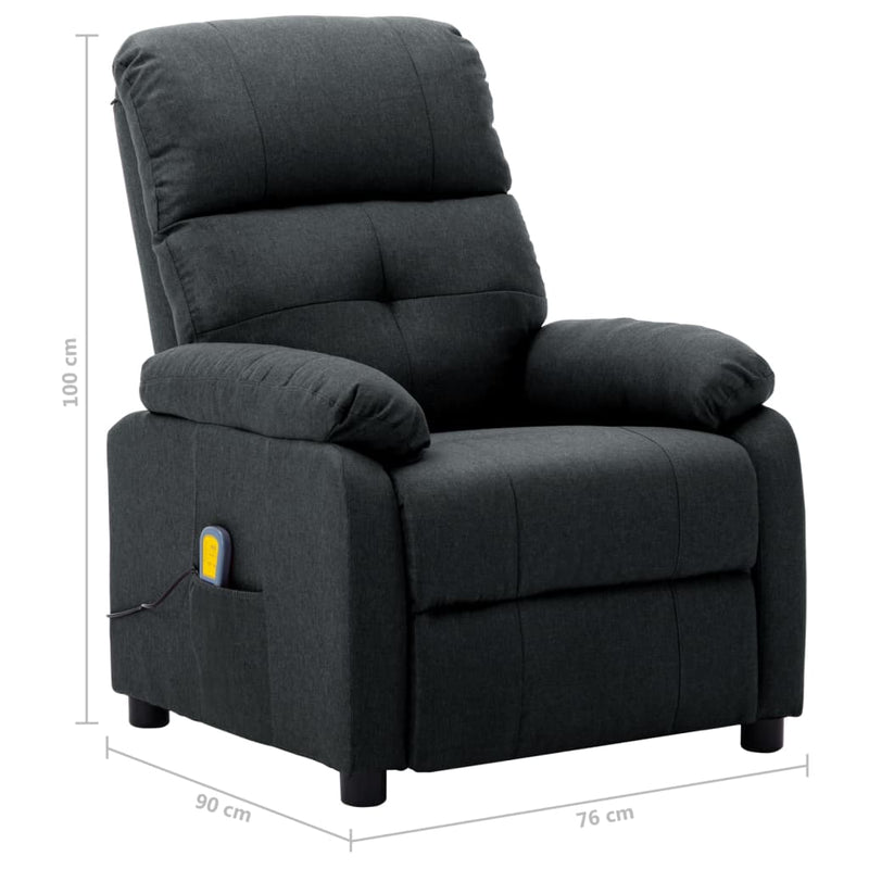 Dealsmate  Electric Massage Recliner Chair Dark Grey Fabric