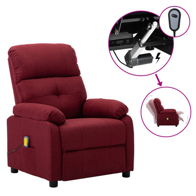 Dealsmate  Electric Massage Recliner Chair Wine Red Fabric