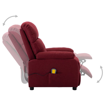 Dealsmate  Electric Massage Recliner Chair Wine Red Fabric