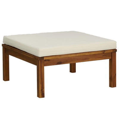Dealsmate  3 Piece Garden Lounge Set with Cream White Cushions Acacia Wood