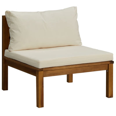 Dealsmate  2 Piece Sofa Set with Cream White Cushions Solid Acacia Wood