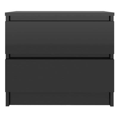 Dealsmate  Bed Cabinet High Gloss Black 50x39x43.5 cm Engineered Wood