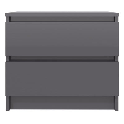 Dealsmate  Bed Cabinets 2 pcs High Gloss Grey 50x39x43.5 cm Engineered Wood
