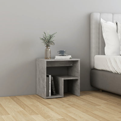 Dealsmate  Bed Cabinet Concrete Grey 40x30x40 cm Engineered Wood