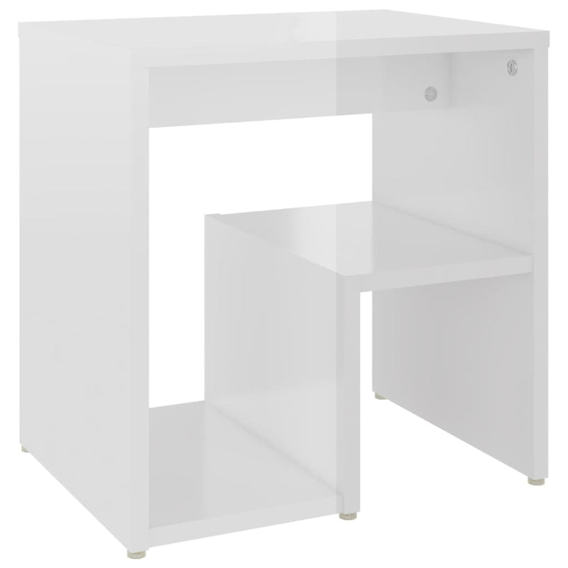 Dealsmate  Bed Cabinet High Gloss White 40x30x40 cm Engineered Wood