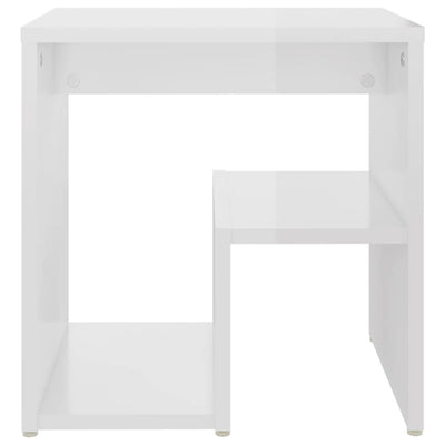 Dealsmate  Bed Cabinet High Gloss White 40x30x40 cm Engineered Wood