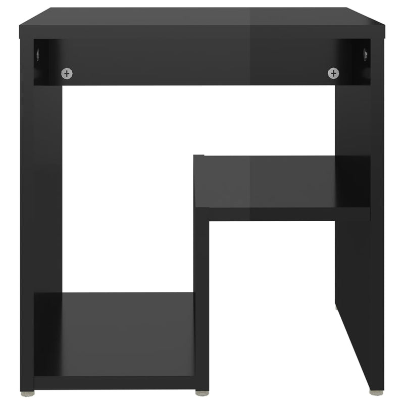 Dealsmate  Bed Cabinets 2 pcs High Gloss Black 40x30x40 cm Engineered Wood