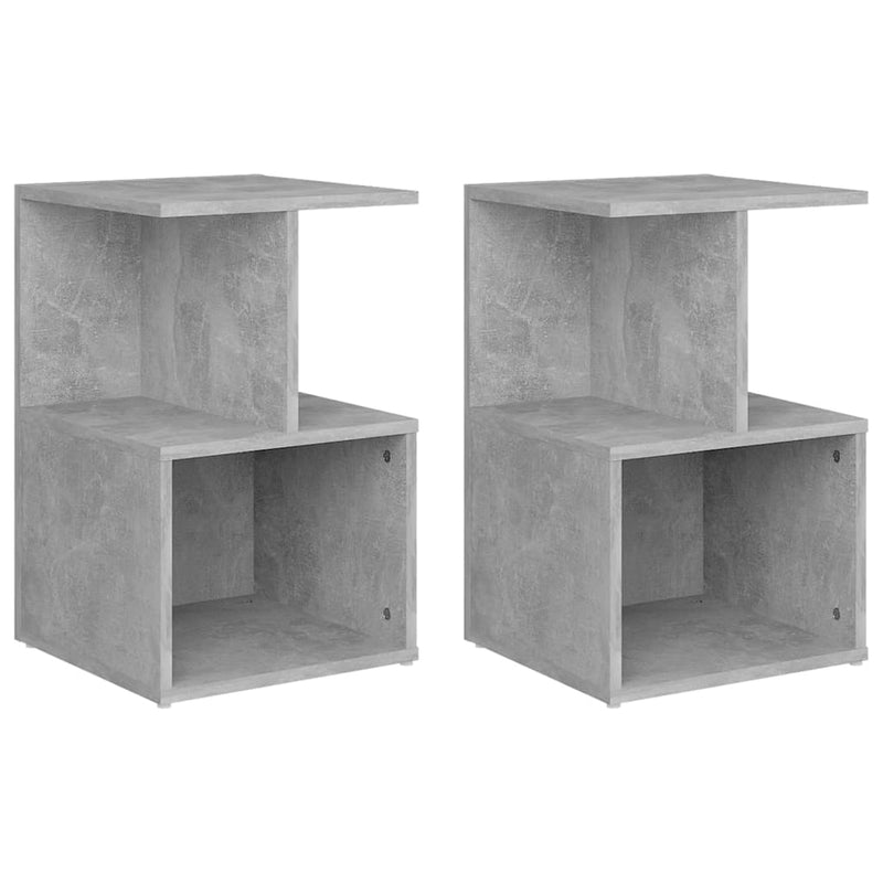 Dealsmate  Bedside Cabinets 2 pcs Concrete Grey 35x35x55 cm Engineered Wood