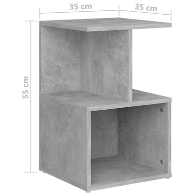 Dealsmate  Bedside Cabinets 2 pcs Concrete Grey 35x35x55 cm Engineered Wood