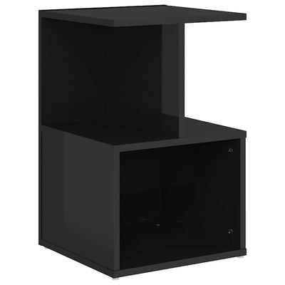 Dealsmate  Bedside Cabinet High Gloss Black 35x35x55 cm Engineered Wood