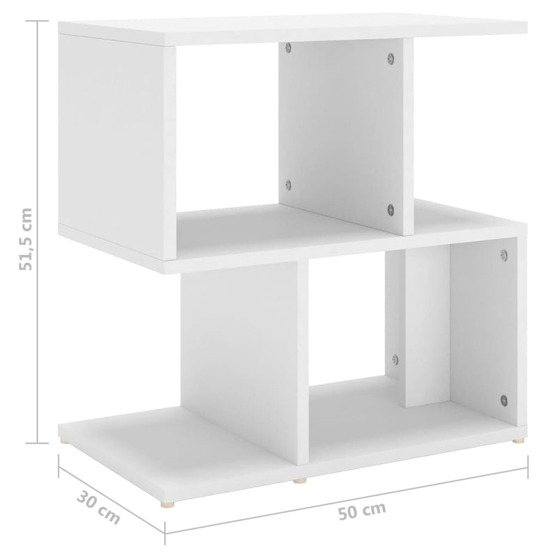 Dealsmate  Bedside Cabinet White 50x30x51.5 cm Engineered Wood