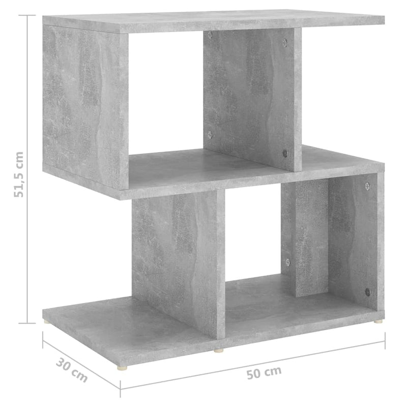 Dealsmate  Bedside Cabinet Concrete Grey 50x30x51.5 cm Engineered Wood