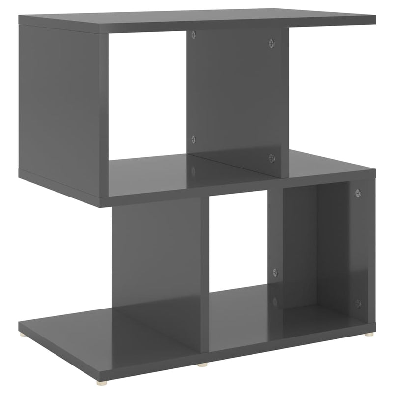Dealsmate  Bedside Cabinet High Gloss Grey 50x30x51.5 cm Engineered Wood