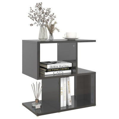 Dealsmate  Bedside Cabinet High Gloss Grey 50x30x51.5 cm Engineered Wood