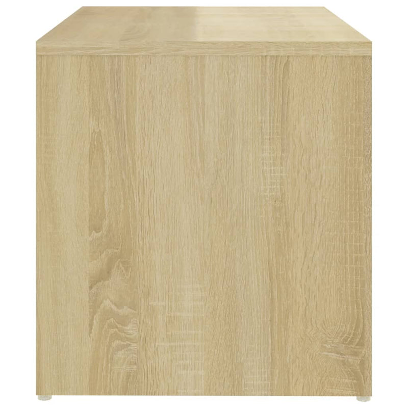 Dealsmate  Side Table White and Sonoma Oak 59x36x38 cm Engineered Wood