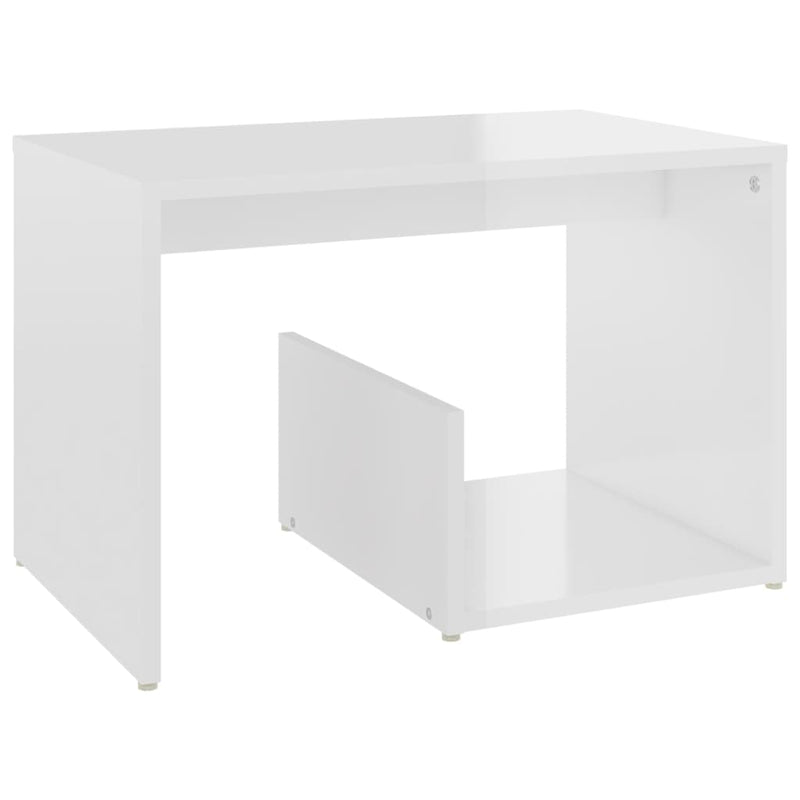 Dealsmate  Side Table High Gloss White 59x36x38 cm Engineered Wood