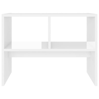 Dealsmate  Side Table High Gloss White 60x40x45 cm Engineered Wood