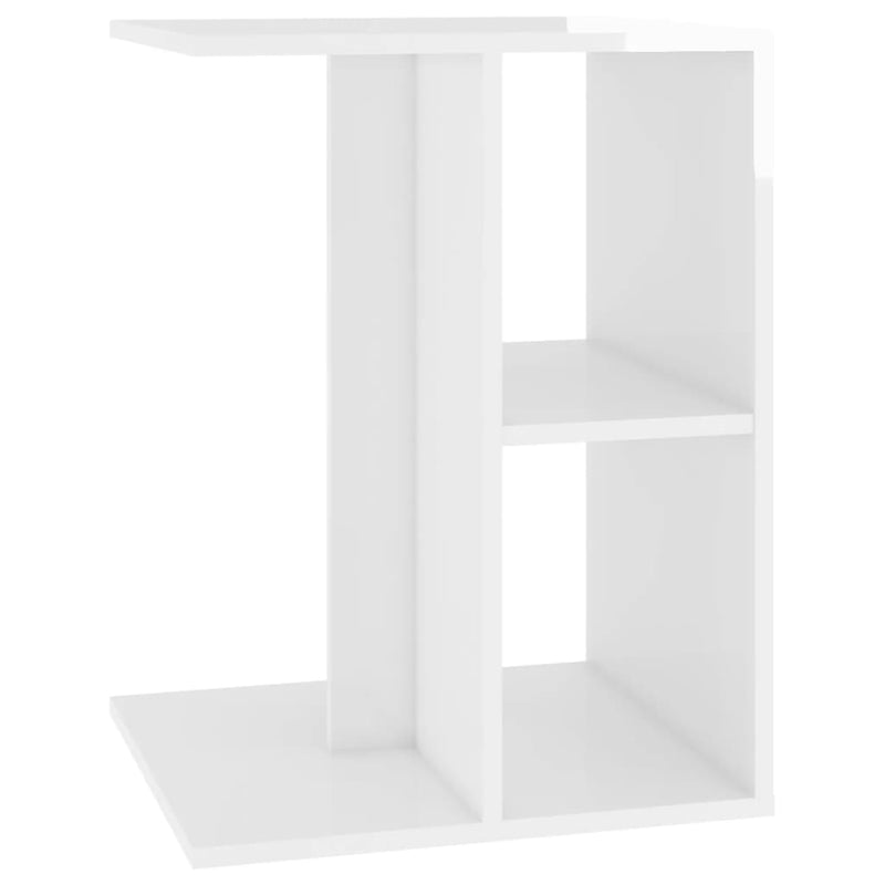 Dealsmate  Side Table High Gloss White 60x40x45 cm Engineered Wood