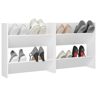 Dealsmate  Wall Shoe Cabinets 2 pcs White 60x18x60 cm Engineered Wood