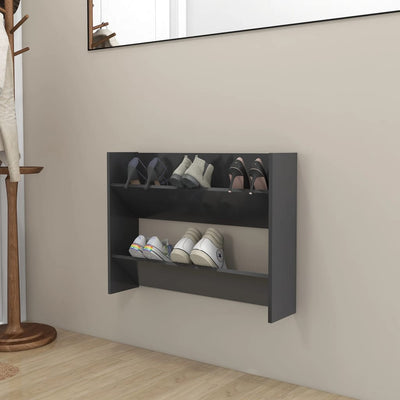 Dealsmate  Wall Shoe Cabinet Grey 80x18x60 cm Engineered Wood