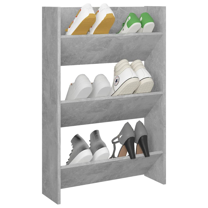 Dealsmate  Wall Shoe Cabinet Concrete Grey 60x18x90 cm Engineered Wood