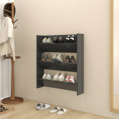 Dealsmate  Wall Shoe Cabinet Grey 80x18x90 cm Engineered Wood