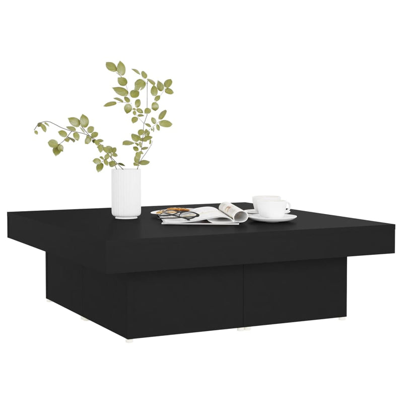 Dealsmate  Coffee Table Black 90x90x28 cm Engineered Wood
