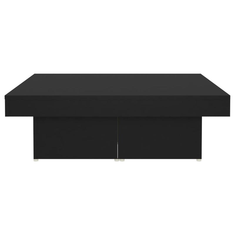 Dealsmate  Coffee Table Black 90x90x28 cm Engineered Wood