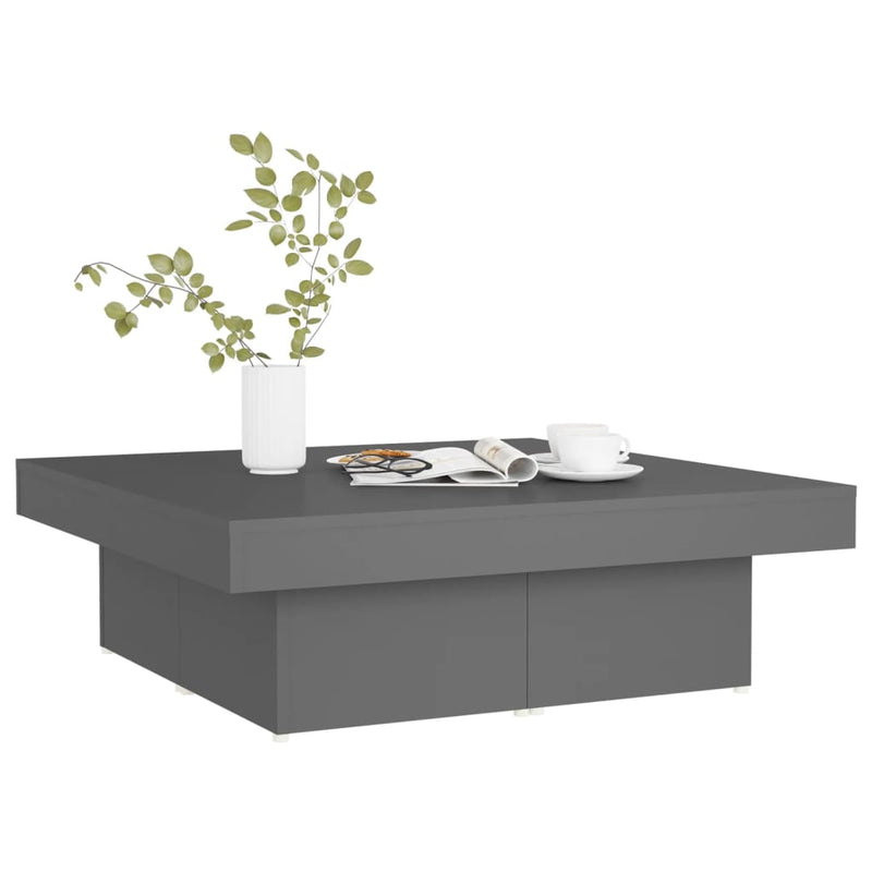 Dealsmate  Coffee Table Grey 90x90x28 cm Engineered Wood