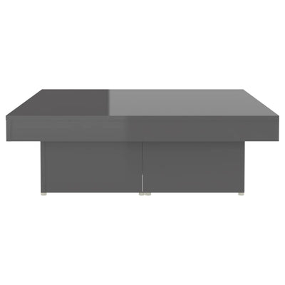Dealsmate  Coffee Table High Gloss Grey 90x90x28 cm Engineered Wood