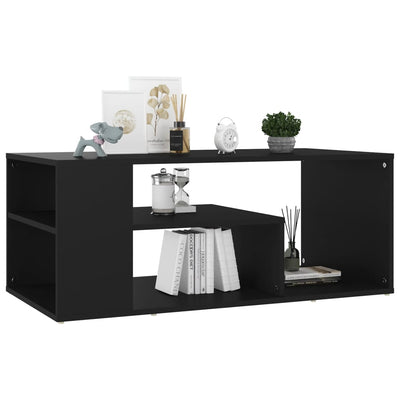 Dealsmate  Coffee Table Black 100x50x40 cm Engineered Wood