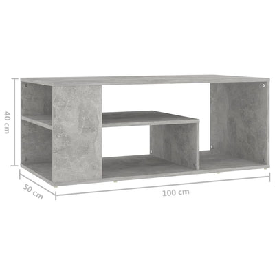 Dealsmate  Coffee Table Concrete Grey 100x50x40 cm Engineered Wood