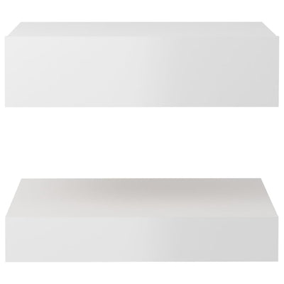 Dealsmate  Bedside Cabinet High Gloss White 60x35 cm Engineered Wood
