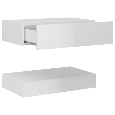 Dealsmate  Bedside Cabinet High Gloss White 60x35 cm Engineered Wood