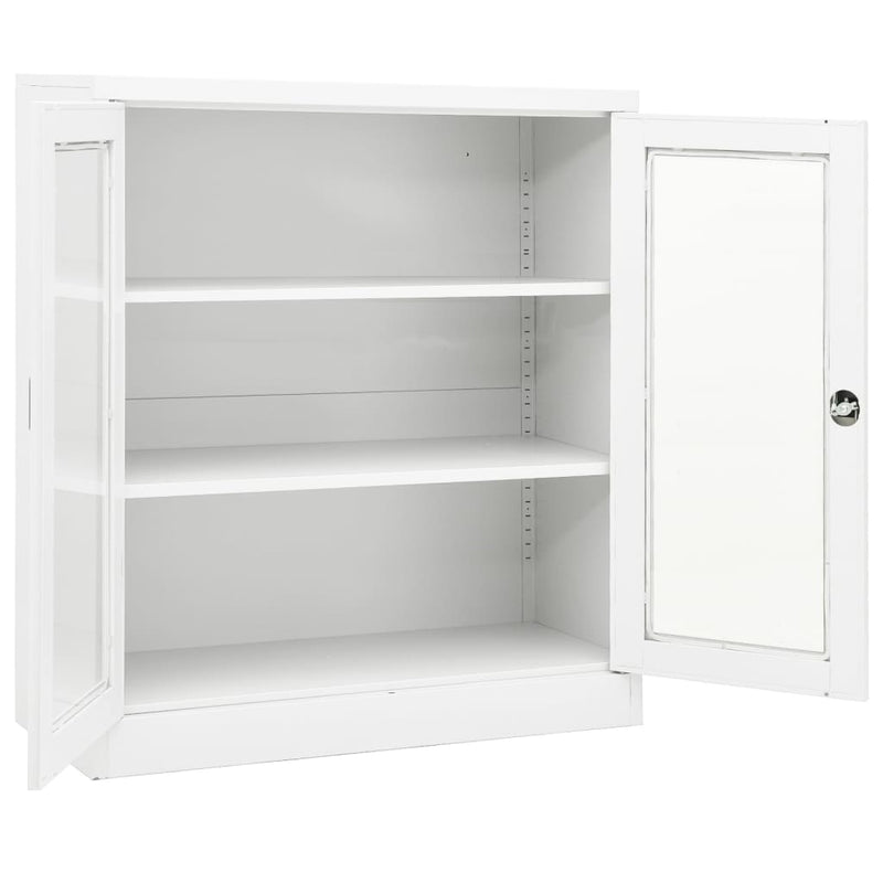 Dealsmate  Office Cabinet White 90x40x105 cm Steel
