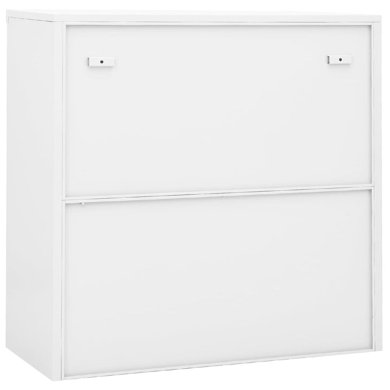 Dealsmate  Office Cabinet with Sliding Door White 90x40x90 cm Steel