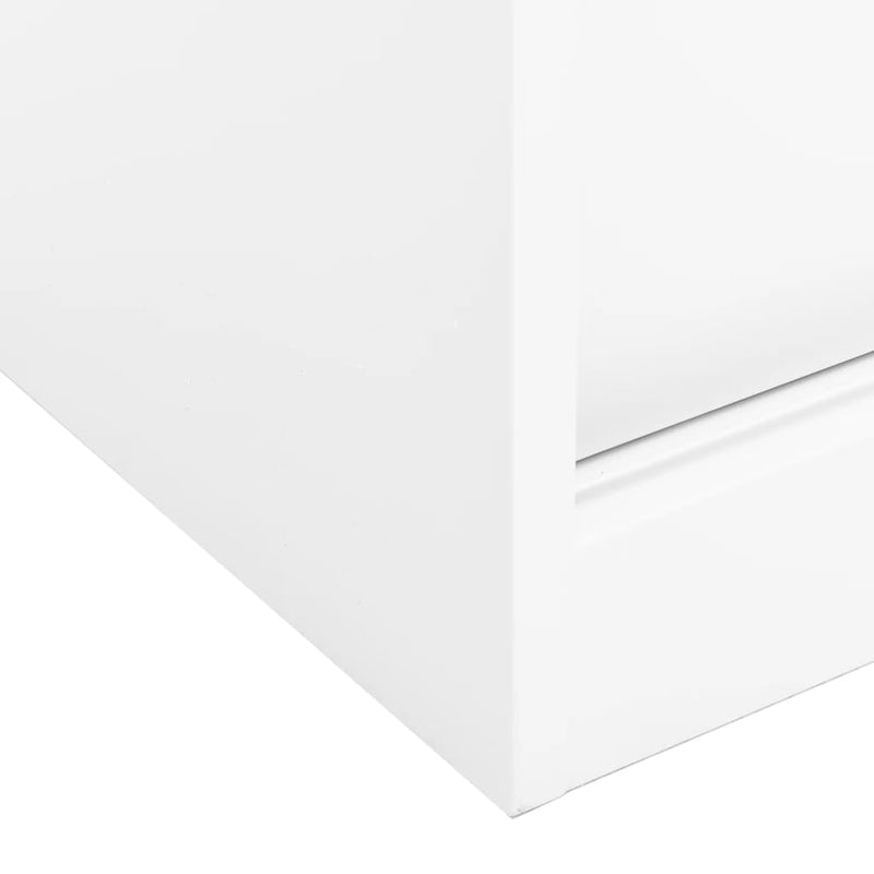 Dealsmate  Office Cabinet with Sliding Door White 90x40x90 cm Steel