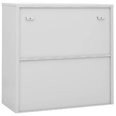 Dealsmate  Office Cabinet with Sliding Door Light Grey 90x40x90 cm Steel
