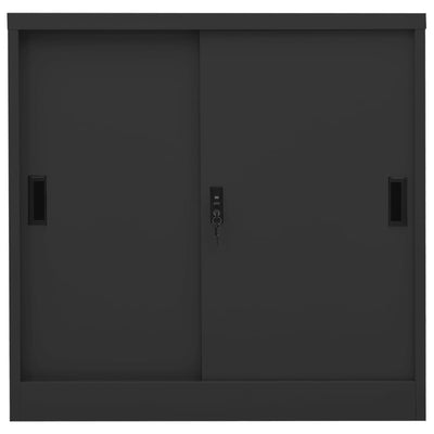 Dealsmate  Office Cabinet with Sliding Door Anthracite 90x40x90 cm Steel