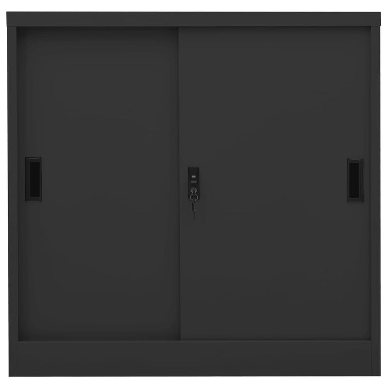 Dealsmate  Office Cabinet with Sliding Door Anthracite 90x40x90 cm Steel