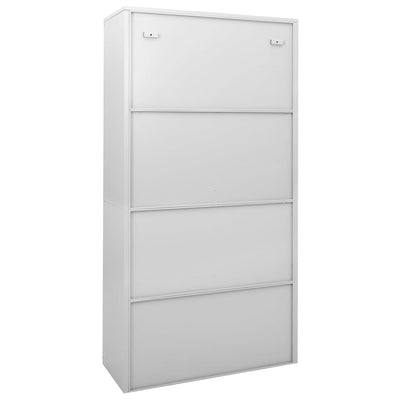 Dealsmate  Office Cabinet with Sliding Door Light Grey 90x40x180 cm Steel